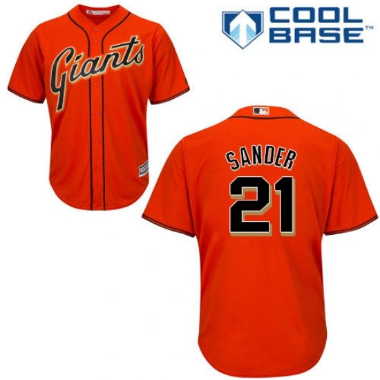 Youth Majestic San Francisco Giants #21 Deion Sanders Authentic Orange Alternate Cool Base MLB Jersey Youth Majestic San Francisco Giants #21 Deion Sanders Authentic Orange Alternate Cool Base MLB Jersey