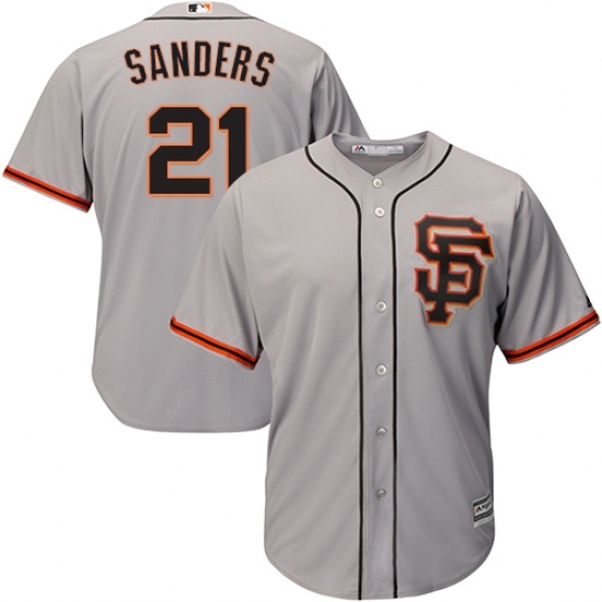 Youth Majestic San Francisco Giants #21 Deion Sanders Replica Grey Road 2 Cool Base MLB Jersey Youth Majestic San Francisco Giants #21 Deion Sanders Replica Grey Road 2 Cool Base MLB Jersey