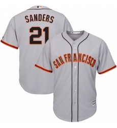 Youth Majestic San Francisco Giants #21 Deion Sanders Replica Grey Road Cool Base MLB Jersey Youth Majestic San Francisco Giants #21 Deion Sanders Replica Grey Road Cool Base MLB Jersey