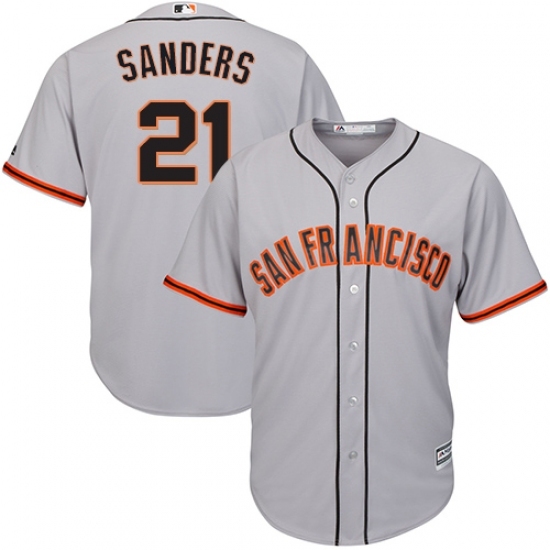 Youth Majestic San Francisco Giants #21 Deion Sanders Replica Grey Road Cool Base MLB Jersey Youth Majestic San Francisco Giants #21 Deion Sanders Replica Grey Road Cool Base MLB Jersey