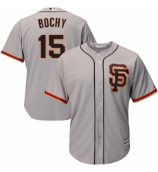 Men's Majestic San Francisco Giants #15 Bruce Bochy Replica Grey Road 2 Cool Base MLB Jersey Men's Majestic San Francisco Giants #15 Bruce Bochy Replica Grey Road 2 Cool Base MLB Jersey