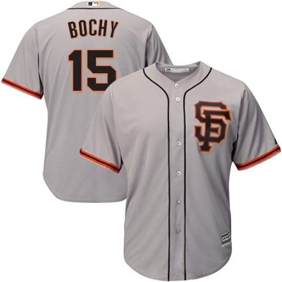 Men's Majestic San Francisco Giants #15 Bruce Bochy Replica Grey Road 2 Cool Base MLB Jersey Men's Majestic San Francisco Giants #15 Bruce Bochy Replica Grey Road 2 Cool Base MLB Jersey