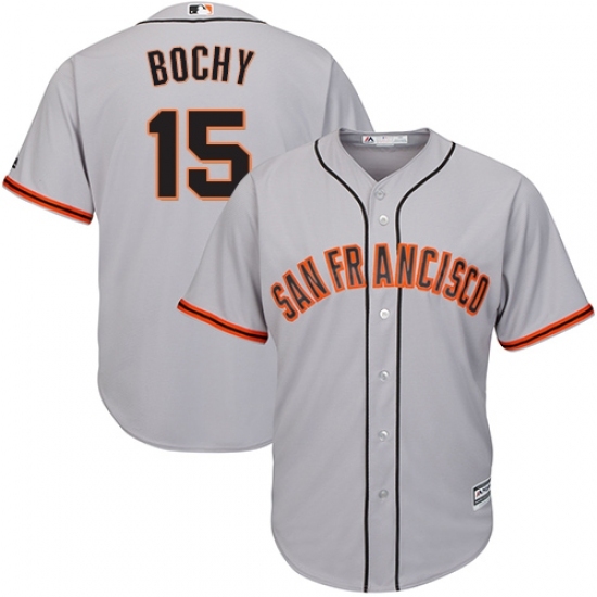 Men's Majestic San Francisco Giants #15 Bruce Bochy Replica Grey Road Cool Base MLB Jersey Men's Majestic San Francisco Giants #15 Bruce Bochy Replica Grey Road Cool Base MLB Jersey