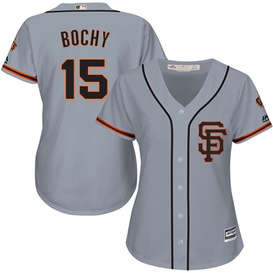 Women's Majestic San Francisco Giants #15 Bruce Bochy Replica Grey Road 2 Cool Base MLB Jersey Women's Majestic San Francisco Giants #15 Bruce Bochy Replica Grey Road 2 Cool Base MLB Jersey