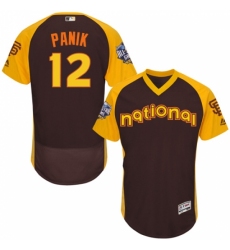 Men's Majestic San Francisco Giants #12 Joe Panik Brown 2016 All-Star National League BP Authentic Collection Flex Base MLB Jersey