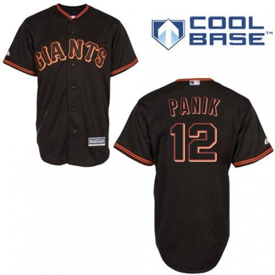 Men's Majestic San Francisco Giants #12 Joe Panik Replica Black New Cool Base MLB Jersey Men's Majestic San Francisco Giants #12 Joe Panik Replica Black New Cool Base MLB Jersey