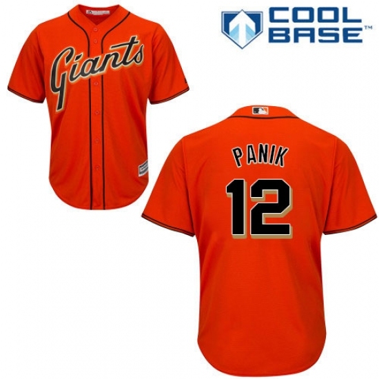 Men's Majestic San Francisco Giants #12 Joe Panik Replica Orange Alternate Cool Base MLB Jersey Men's Majestic San Francisco Giants #12 Joe Panik Replica Orange Alternate Cool Base MLB Jersey