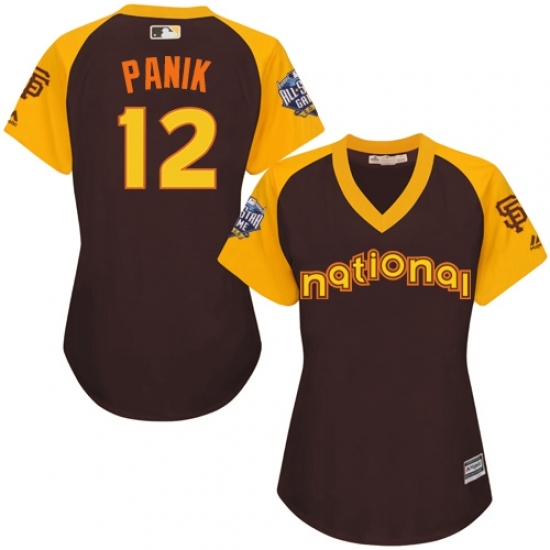 Women's Majestic San Francisco Giants #12 Joe Panik Authentic Brown 2016 All-Star National League BP Cool Base MLB Jersey Women's Majestic San Francisco Giants #12 Joe Panik Authentic Brown 2016 All-Star National League BP Cool Base MLB Jersey