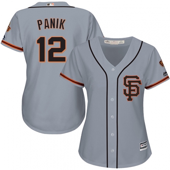 Women's Majestic San Francisco Giants #12 Joe Panik Replica Grey Road 2 Cool Base MLB Jersey Women's Majestic San Francisco Giants #12 Joe Panik Replica Grey Road 2 Cool Base MLB Jersey