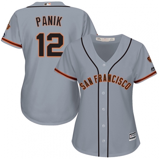 Women's Majestic San Francisco Giants #12 Joe Panik Replica Grey Road Cool Base MLB Jersey Women's Majestic San Francisco Giants #12 Joe Panik Replica Grey Road Cool Base MLB Jersey
