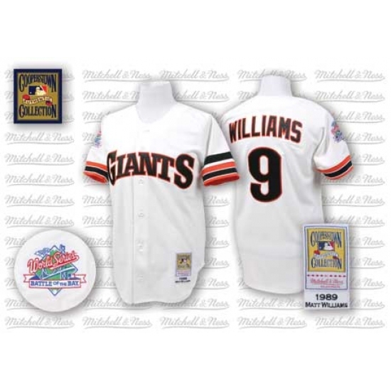 Men's Mitchell and Ness San Francisco Giants #9 Matt Williams Replica White Throwback MLB Jersey Men's Mitchell and Ness San Francisco Giants #9 Matt Williams Replica White Throwback MLB Jersey