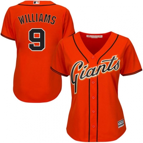 Women's Majestic San Francisco Giants #9 Matt Williams Replica Orange Alternate Cool Base MLB Jersey Women's Majestic San Francisco Giants #9 Matt Williams Replica Orange Alternate Cool Base MLB Jersey