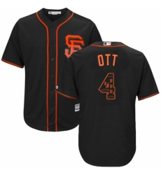 Men's Majestic San Francisco Giants #4 Mel Ott Authentic Black Team Logo Fashion Cool Base MLB Jersey Men's Majestic San Francisco Giants #4 Mel Ott Authentic Black Team Logo Fashion Cool Base MLB Jersey