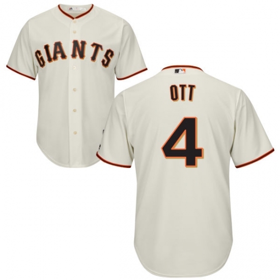 Men's Majestic San Francisco Giants #4 Mel Ott Replica Cream Home Cool Base MLB Jersey Men's Majestic San Francisco Giants #4 Mel Ott Replica Cream Home Cool Base MLB Jersey