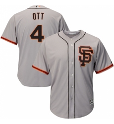 Men's Majestic San Francisco Giants #4 Mel Ott Replica Grey Road 2 Cool Base MLB Jersey Men's Majestic San Francisco Giants #4 Mel Ott Replica Grey Road 2 Cool Base MLB Jersey