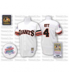 Men's Mitchell and Ness San Francisco Giants #4 Mel Ott Replica White Throwback MLB Jersey Men's Mitchell and Ness San Francisco Giants #4 Mel Ott Replica White Throwback MLB Jersey