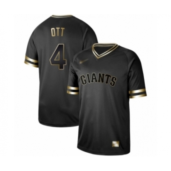 Men's San Francisco Giants #4 Mel Ott Authentic Black Gold Fashion Baseball Jersey Men's San Francisco Giants #4 Mel Ott Authentic Black Gold Fashion Baseball Jersey