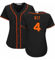 Women's Majestic San Francisco Giants #4 Mel Ott Replica Black Alternate Cool Base MLB Jersey Women's Majestic San Francisco Giants #4 Mel Ott Replica Black Alternate Cool Base MLB Jersey
