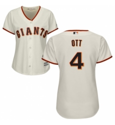 Women's Majestic San Francisco Giants #4 Mel Ott Replica Cream Home Cool Base MLB Jersey Women's Majestic San Francisco Giants #4 Mel Ott Replica Cream Home Cool Base MLB Jersey