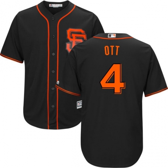 Youth Majestic San Francisco Giants #4 Mel Ott Replica Black Alternate Cool Base MLB Jersey Youth Majestic San Francisco Giants #4 Mel Ott Replica Black Alternate Cool Base MLB Jersey