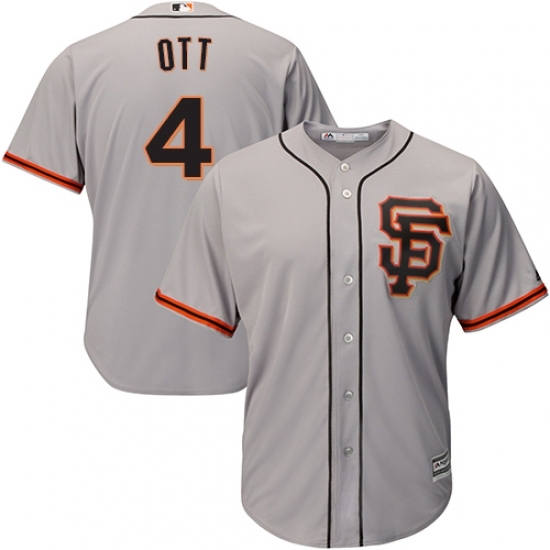 Youth Majestic San Francisco Giants #4 Mel Ott Replica Grey Road 2 Cool Base MLB Jersey Youth Majestic San Francisco Giants #4 Mel Ott Replica Grey Road 2 Cool Base MLB Jersey