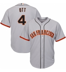 Youth Majestic San Francisco Giants #4 Mel Ott Replica Grey Road Cool Base MLB Jersey Youth Majestic San Francisco Giants #4 Mel Ott Replica Grey Road Cool Base MLB Jersey