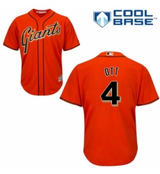 Youth Majestic San Francisco Giants #4 Mel Ott Replica Orange Alternate Cool Base MLB Jersey Youth Majestic San Francisco Giants #4 Mel Ott Replica Orange Alternate Cool Base MLB Jersey