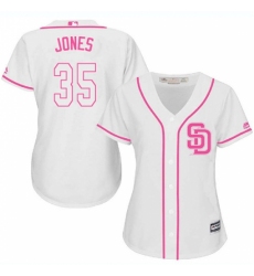 Women's Majestic San Diego Padres #35 Randy Jones Replica White Fashion Cool Base MLB Jersey