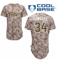 Men's Majestic San Diego Padres #34 Rollie Fingers Replica Camo Alternate 2 Cool Base MLB Jersey