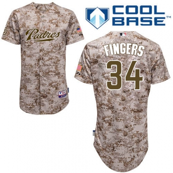 Men's Majestic San Diego Padres #34 Rollie Fingers Replica Camo Alternate 2 Cool Base MLB Jersey Men's Majestic San Diego Padres #34 Rollie Fingers Replica Camo Alternate 2 Cool Base MLB Jersey