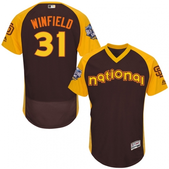 Men's Majestic San Diego Padres #31 Dave Winfield Brown 2016 All-Star National League BP Authentic Collection Flex Base MLB Jersey Men's Majestic San Diego Padres #31 Dave Winfield Brown 2016 All-Star National League BP Authentic Collection Flex Base MLB Jersey