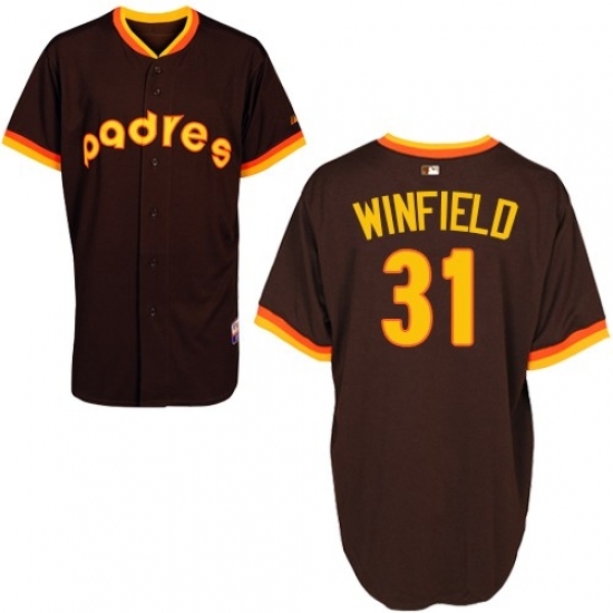 Men's Majestic San Diego Padres #31 Dave Winfield Replica Coffee 1984 Turn Back The Clock MLB Jersey Men's Majestic San Diego Padres #31 Dave Winfield Replica Coffee 1984 Turn Back The Clock MLB Jersey