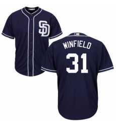 Men's Majestic San Diego Padres #31 Dave Winfield Replica Navy Blue Alternate 1 Cool Base MLB Jersey
