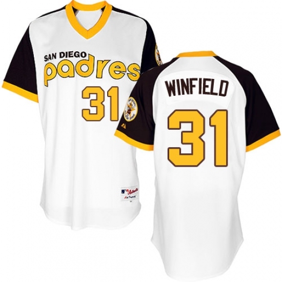 Men's Majestic San Diego Padres #31 Dave Winfield Replica White 1978 Turn Back The Clock MLB Jersey Men's Majestic San Diego Padres #31 Dave Winfield Replica White 1978 Turn Back The Clock MLB Jersey