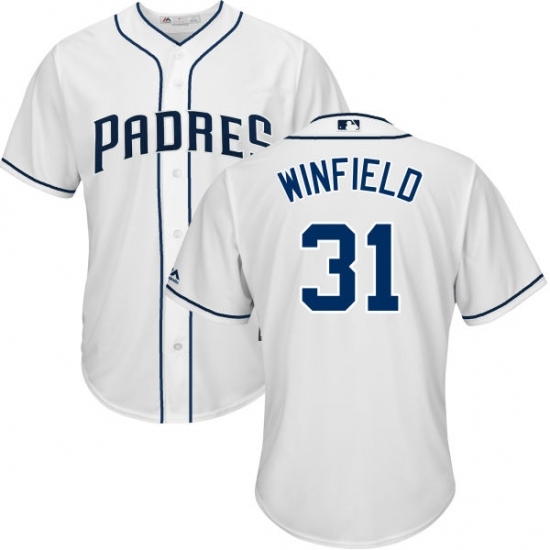 Men's Majestic San Diego Padres #31 Dave Winfield Replica White Home Cool Base MLB Jersey Men's Majestic San Diego Padres #31 Dave Winfield Replica White Home Cool Base MLB Jersey