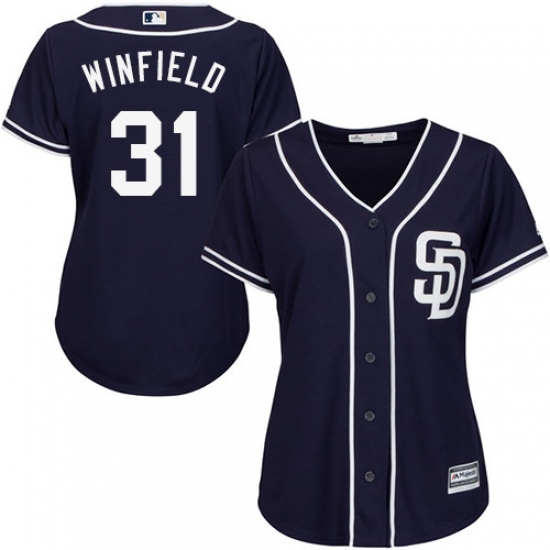 Women's Majestic San Diego Padres #31 Dave Winfield Authentic Navy Blue Alternate 1 Cool Base MLB Jersey Women's Majestic San Diego Padres #31 Dave Winfield Authentic Navy Blue Alternate 1 Cool Base MLB Jersey