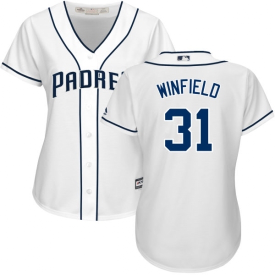 Women's Majestic San Diego Padres #31 Dave Winfield Replica White Home Cool Base MLB Jersey Women's Majestic San Diego Padres #31 Dave Winfield Replica White Home Cool Base MLB Jersey
