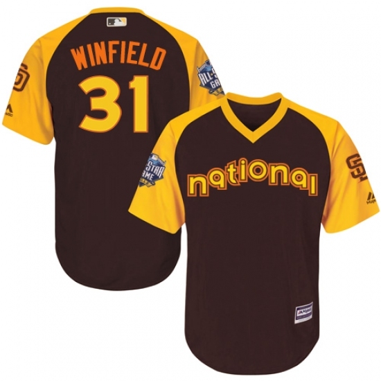 Youth Majestic San Diego Padres #31 Dave Winfield Authentic Brown 2016 All-Star National League BP Cool Base Cool Base MLB Jersey Youth Majestic San Diego Padres #31 Dave Winfield Authentic Brown 2016 All-Star National League BP Cool Base Cool Base MLB Jersey