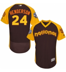 Men's Majestic San Diego Padres #24 Rickey Henderson Brown 2016 All-Star National League BP Authentic Collection Flex Base MLB Jersey