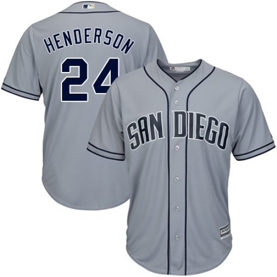Men's Majestic San Diego Padres #24 Rickey Henderson Replica Grey Road Cool Base MLB Jersey Men's Majestic San Diego Padres #24 Rickey Henderson Replica Grey Road Cool Base MLB Jersey