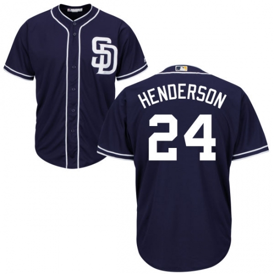 Men's Majestic San Diego Padres #24 Rickey Henderson Replica Navy Blue Alternate 1 Cool Base MLB Jersey Men's Majestic San Diego Padres #24 Rickey Henderson Replica Navy Blue Alternate 1 Cool Base MLB Jersey