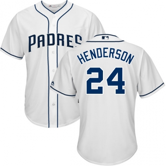 Men's Majestic San Diego Padres #24 Rickey Henderson Replica White Home Cool Base MLB Jersey Men's Majestic San Diego Padres #24 Rickey Henderson Replica White Home Cool Base MLB Jersey