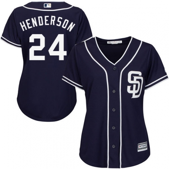 Women's Majestic San Diego Padres #24 Rickey Henderson Authentic Navy Blue Alternate 1 Cool Base MLB Jersey Women's Majestic San Diego Padres #24 Rickey Henderson Authentic Navy Blue Alternate 1 Cool Base MLB Jersey