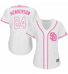 Women's Majestic San Diego Padres #24 Rickey Henderson Replica White Fashion Cool Base MLB Jersey