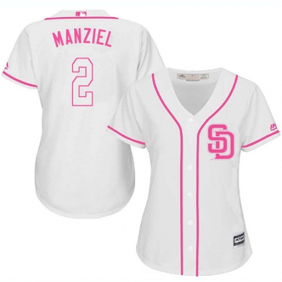 Women's Majestic San Diego Padres #2 Johnny Manziel Replica White Fashion Cool Base MLB Jersey Women's Majestic San Diego Padres #2 Johnny Manziel Replica White Fashion Cool Base MLB Jersey