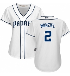 Women's Majestic San Diego Padres #2 Johnny Manziel Replica White Home Cool Base MLB Jersey