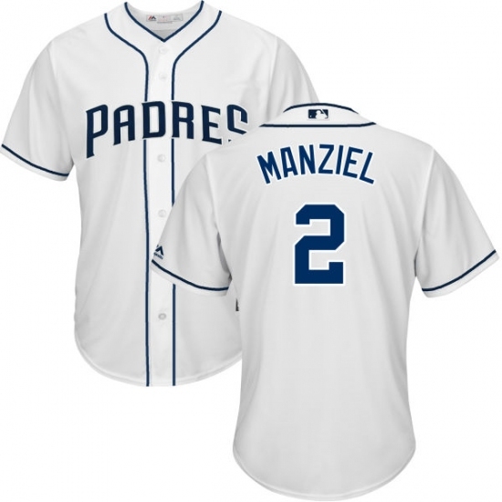 Youth Majestic San Diego Padres #2 Johnny Manziel Authentic White Home Cool Base MLB Jersey Youth Majestic San Diego Padres #2 Johnny Manziel Authentic White Home Cool Base MLB Jersey