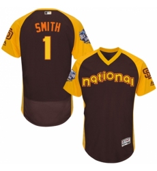 Men's Majestic San Diego Padres #1 Ozzie Smith Brown 2016 All-Star National League BP Authentic Collection Flex Base MLB Jersey