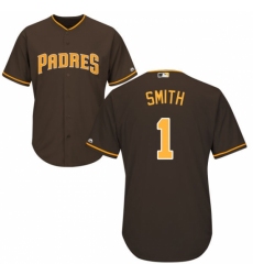 Men's Majestic San Diego Padres #1 Ozzie Smith Replica Brown Alternate Cool Base MLB Jersey