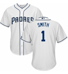 Men's Majestic San Diego Padres #1 Ozzie Smith Replica White Home Cool Base MLB Jersey